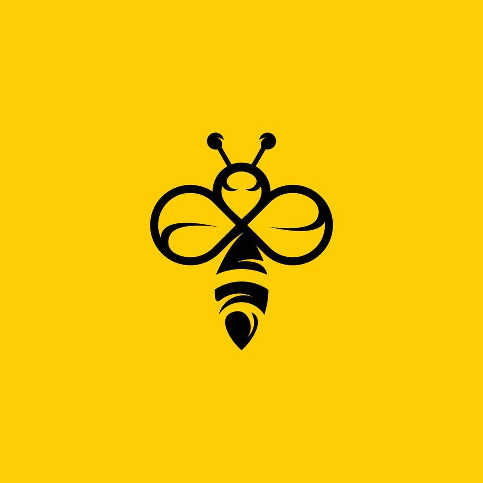 logo abeja idea estilo de diseño plano vector