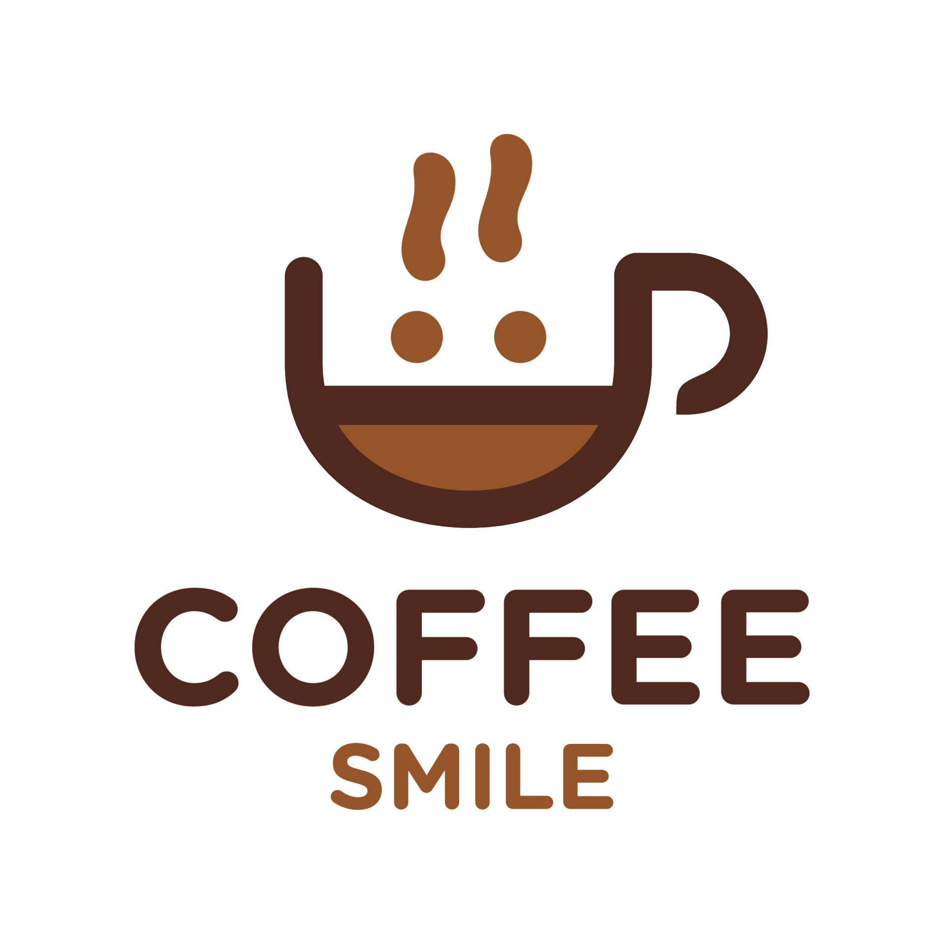 Coffee shop logo template, natural abstract coffee cup with steam