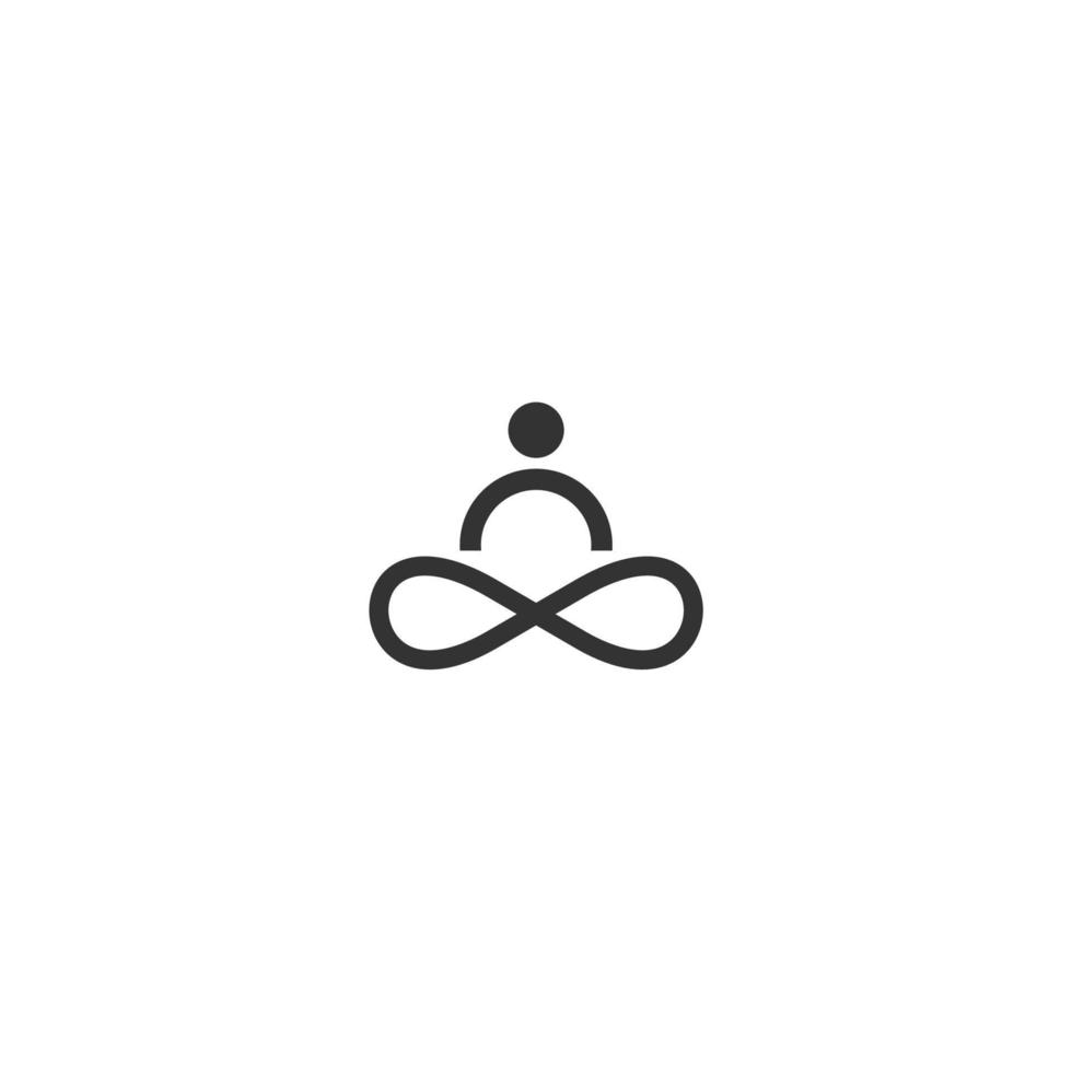 logotipo lineal humano de yoga abstracto. hilo persona flor equilibrio logotipo. spa creativo, marca de vector gurú.
