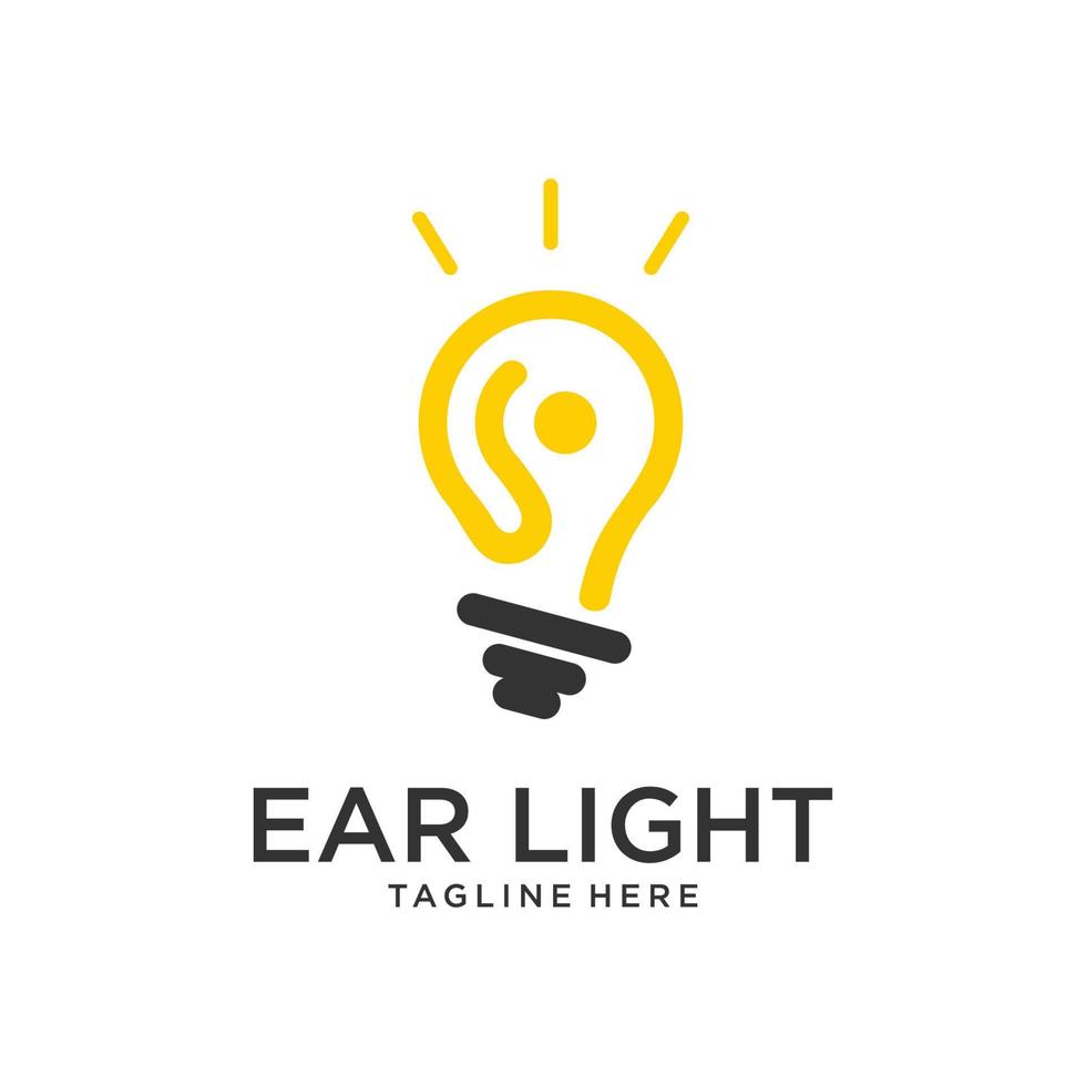 ear logo bulb design vector template sign