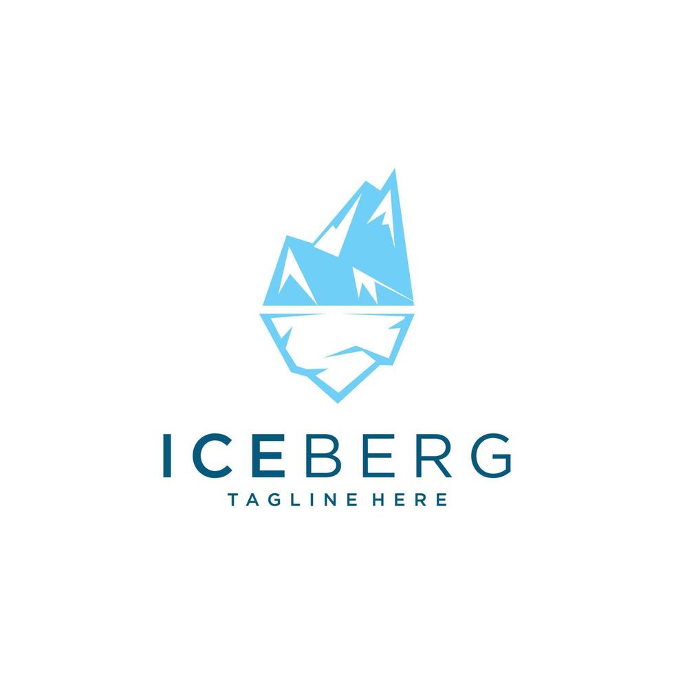 iceberg vector logo ilustración aislado sobre fondo blanco