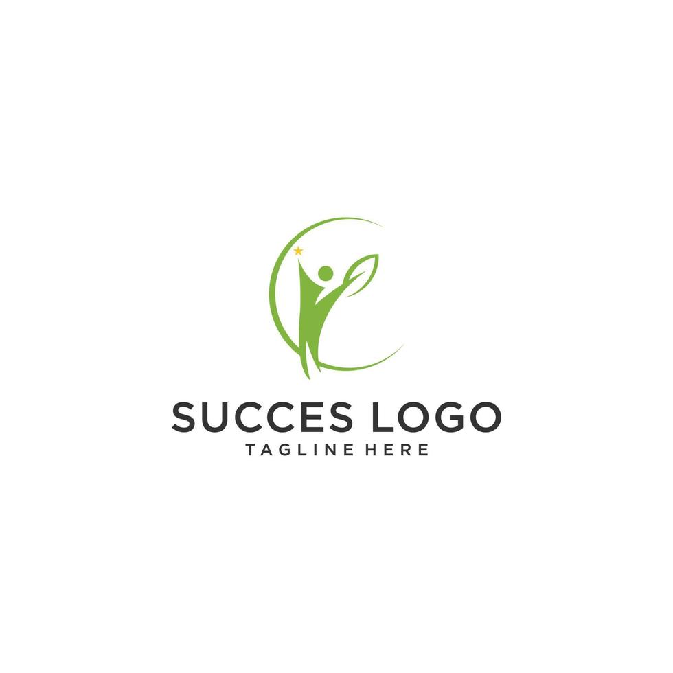 Star success logo people business vector