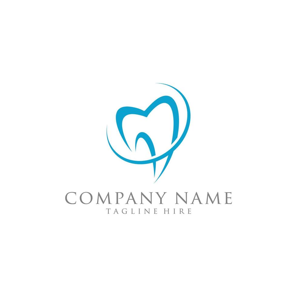 Dental Clinic Logo Tooth abstract design vector template Linear style. Dentist stomatology medical doctor Logotype concept icon.