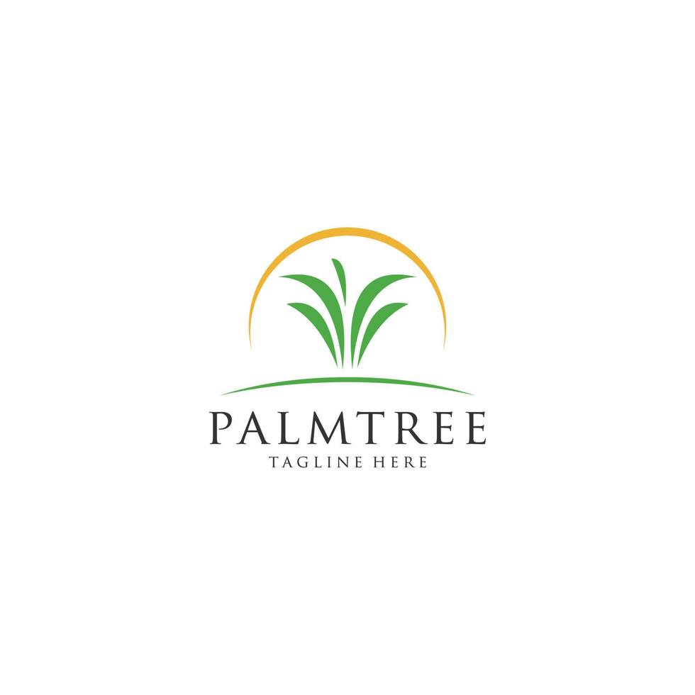 palm tree logo vector, coconut tree tropical beach home vector