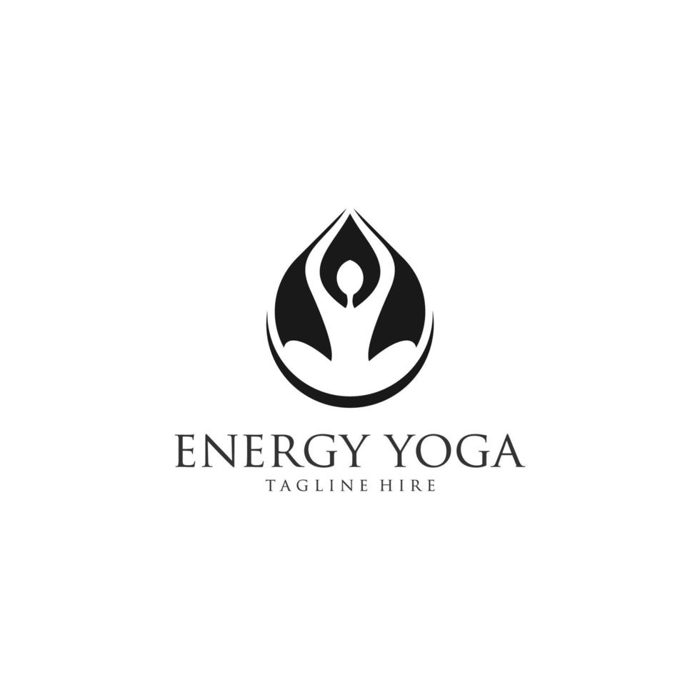 Vector logo on which an abstract image of a person sitting in lotus position.