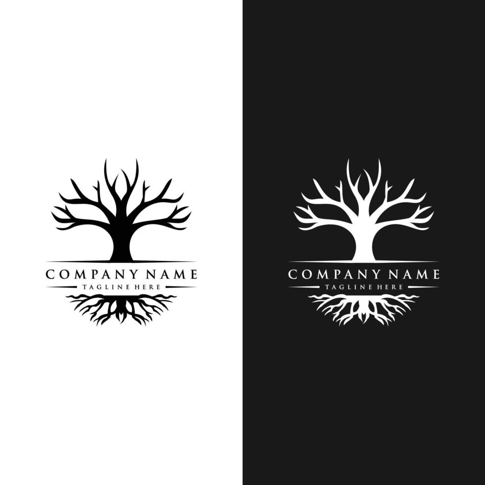 tree roots vector logo