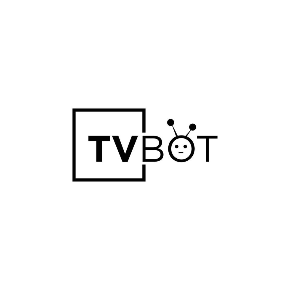 TV Bot Logo Template Design. Vector Illustration with flat style