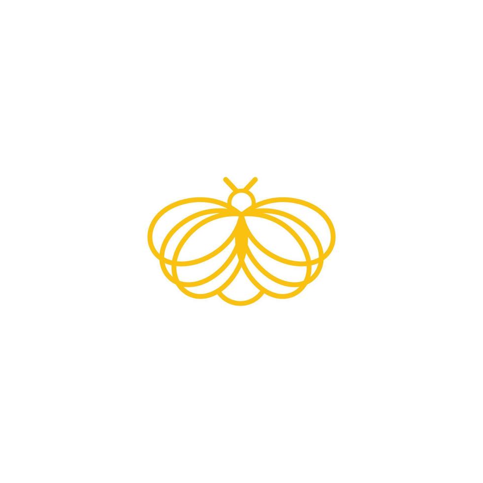 logotipo de símbolo de icono de vector creativo de miel de abeja. logotipo lineal de trabajo duro.