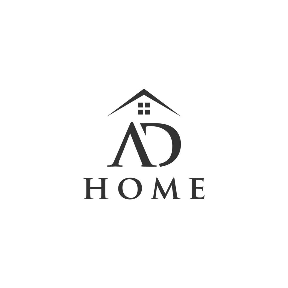 initials A D home logo vector icon illustration