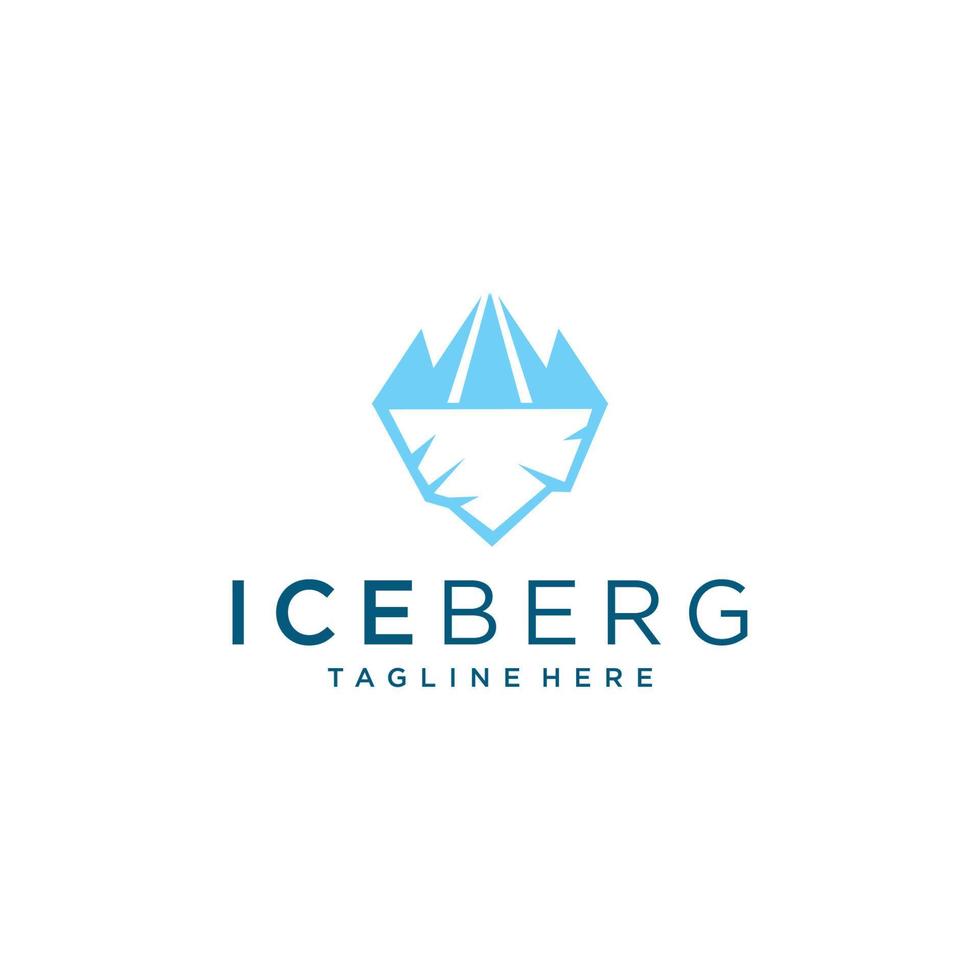 iceberg vector logo ilustración aislado sobre fondo blanco