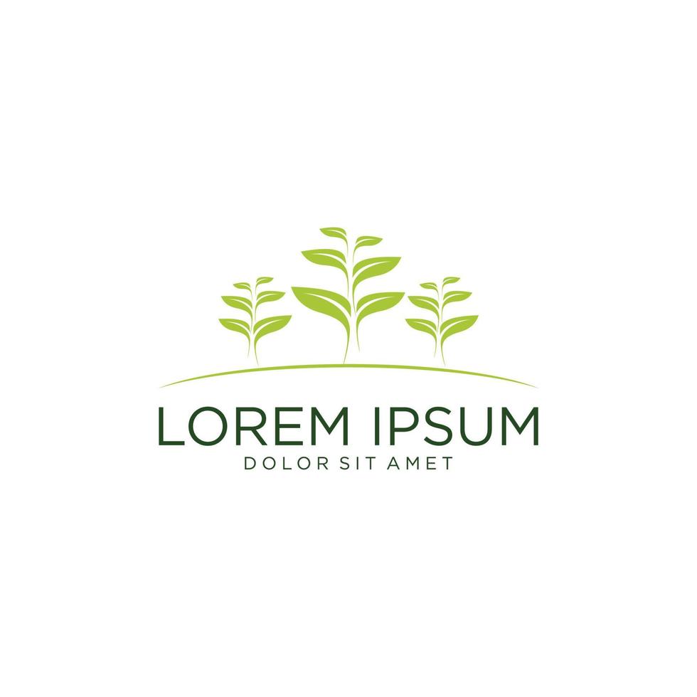 Abstract green leaf logo icon vector design. Landscape design, garden, Plant, nature and ecology vector logo.