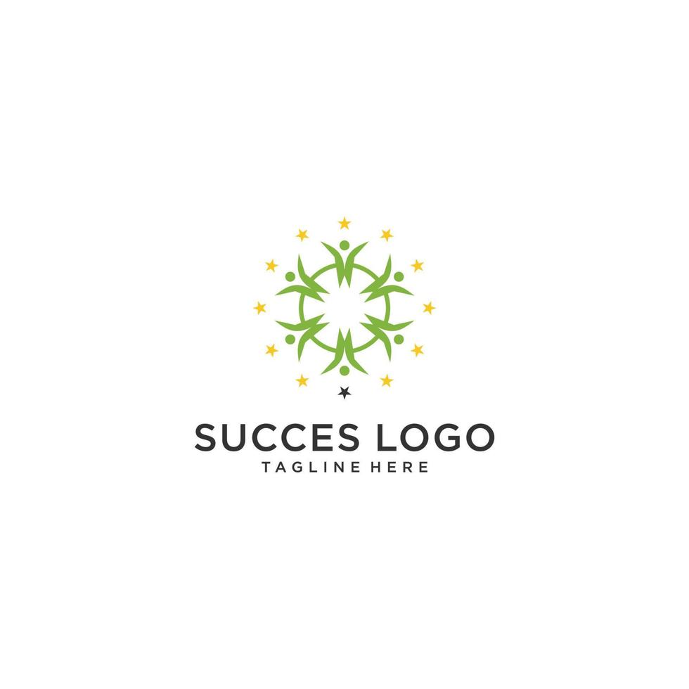 Star success logo people business vector