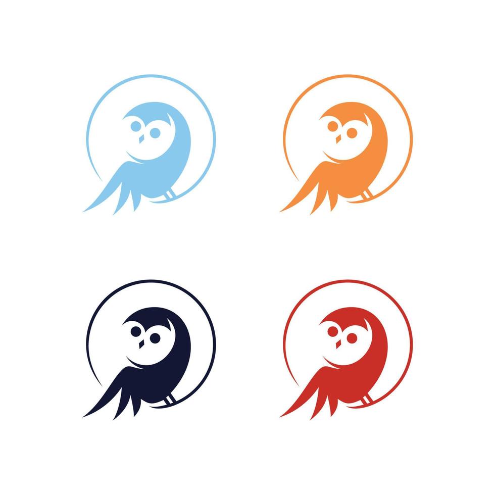 owl logo vector icon illustration line art