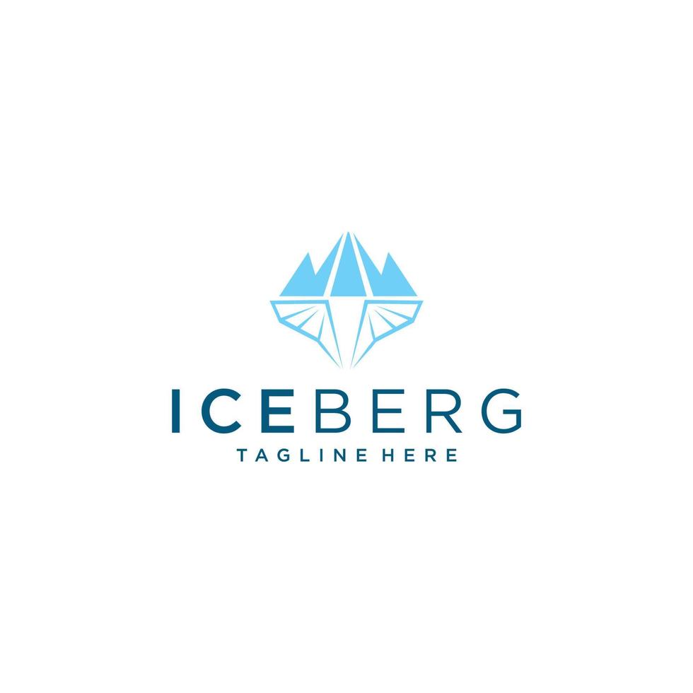 Ice berg vector logo illustration isolated on white background