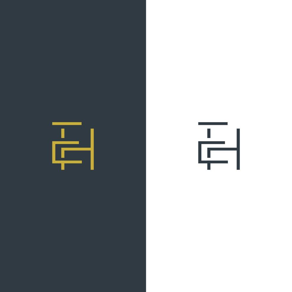 E and H initial based logo design. modern minimal serif font style logo vector