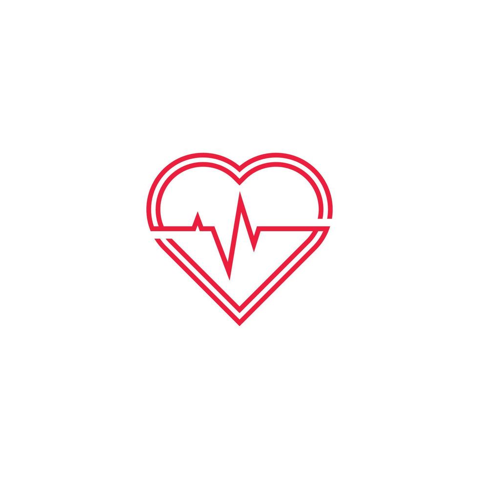Heart vector symbol. Valentines day ribbon logotype. Abstract line medical health logo icon design.