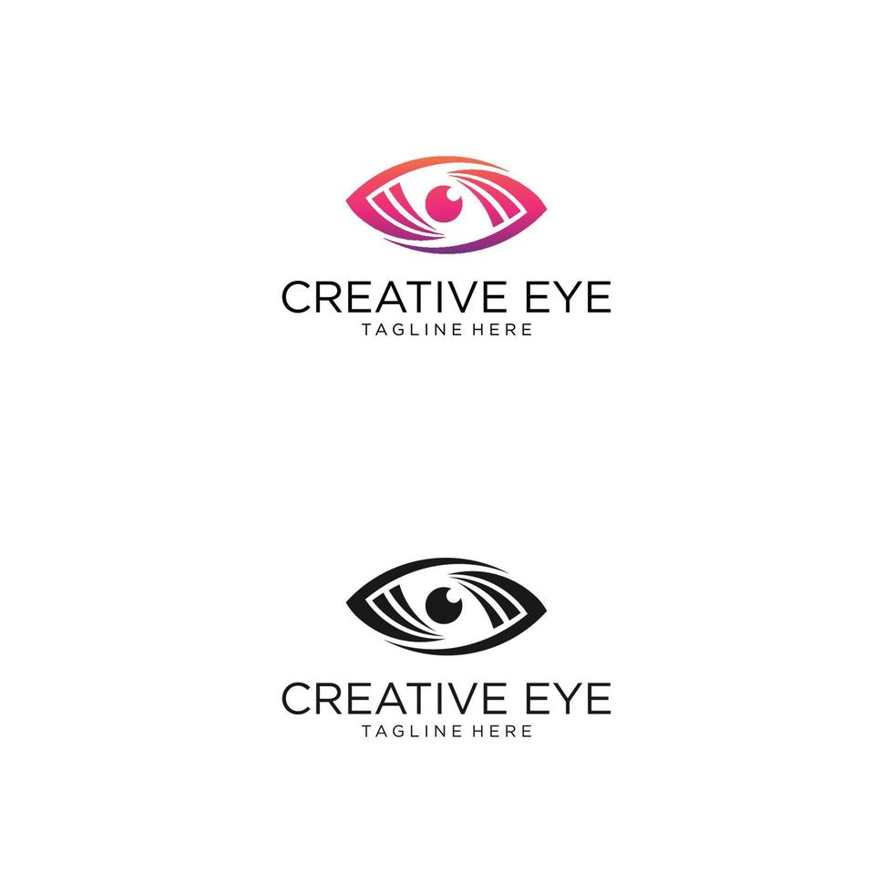 plantilla de vector de diseño de logotipo de ojo. icono de medios coloridos. concepto de logotipo de visión creativa.