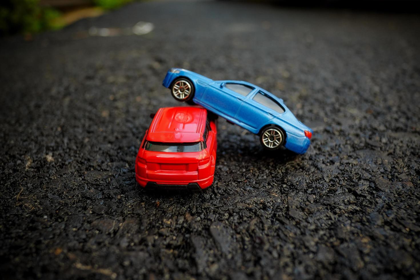 Car accident scene. Insurance, traveling, transportation concept. photo