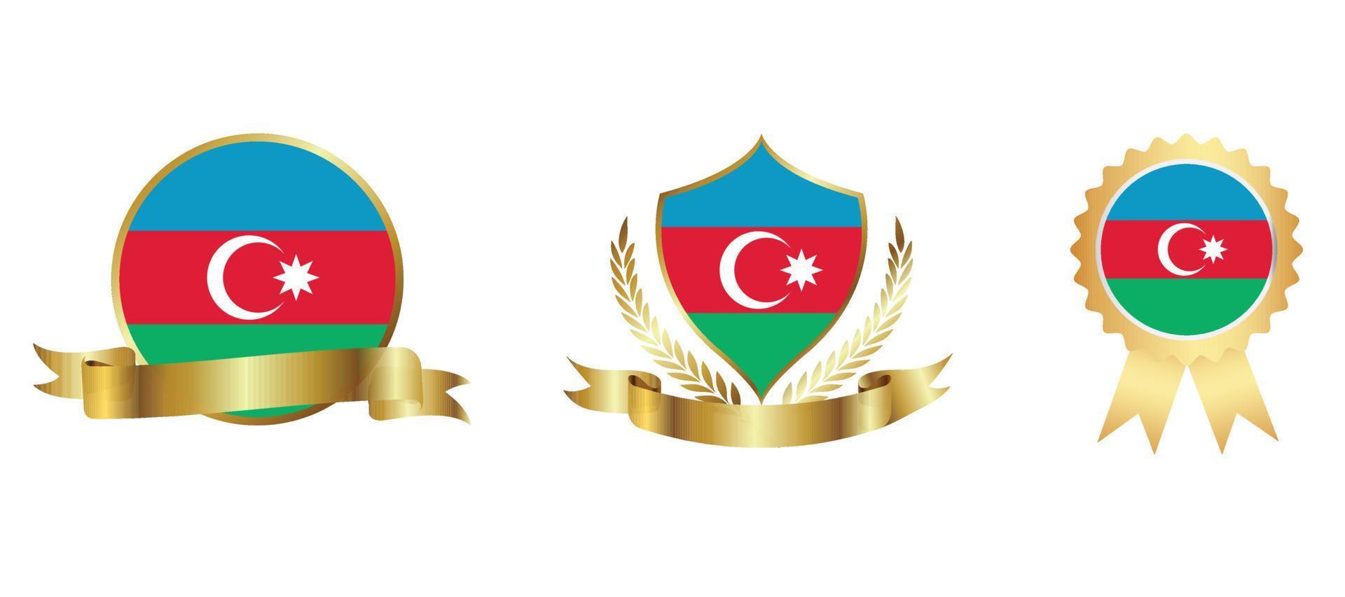 icono de la bandera de azerbaiyán. conjunto de iconos web. colección de iconos plana. ilustración vectorial sencilla. vector