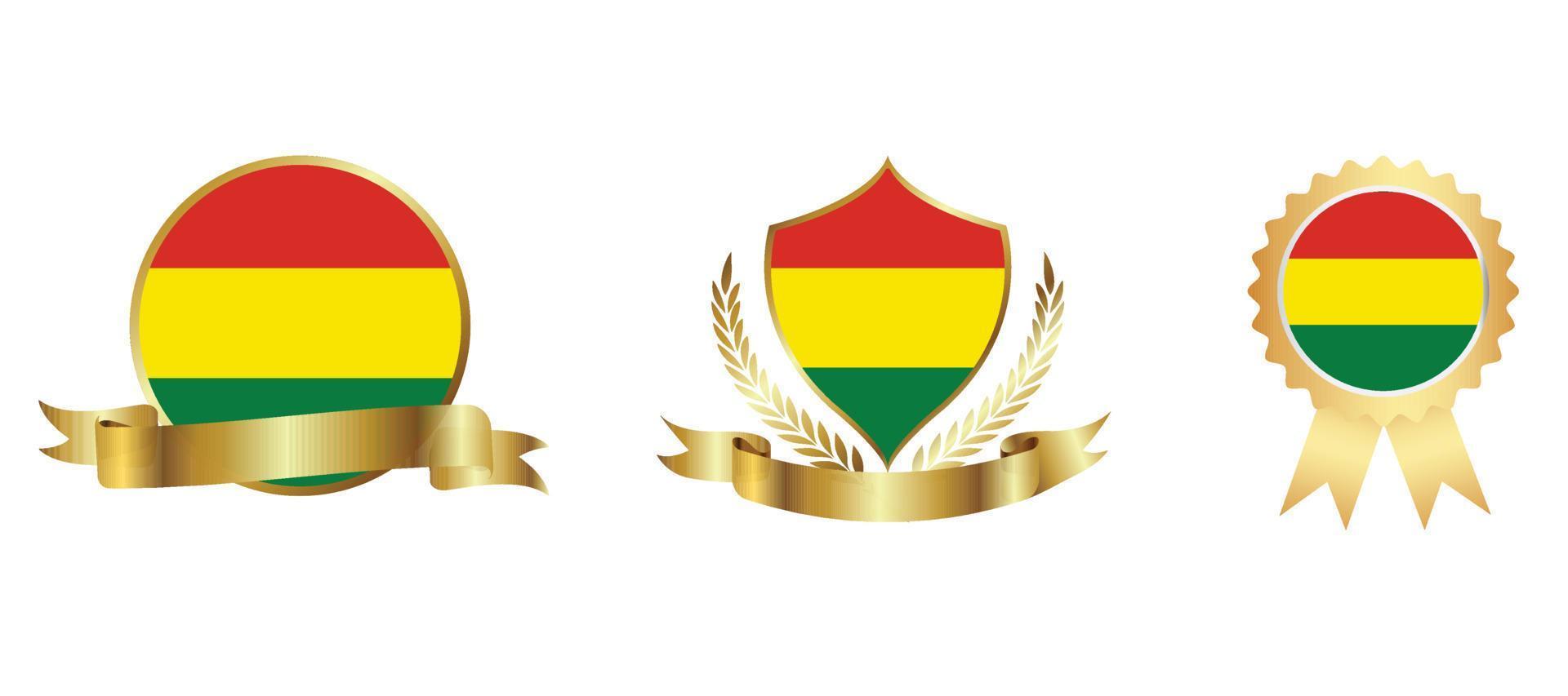 icono de la bandera boliviana. conjunto de iconos web. colección de iconos plana. ilustración vectorial sencilla. vector