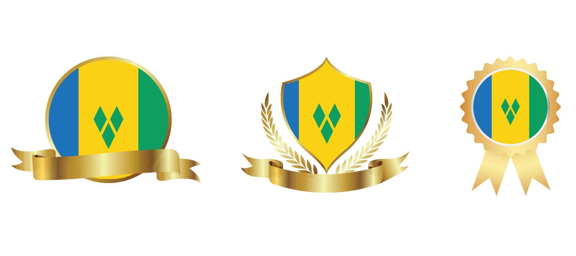 Saint Vincent and the Grenadines flag icon . web icon set . icons collection flat. Simple vector illustration.