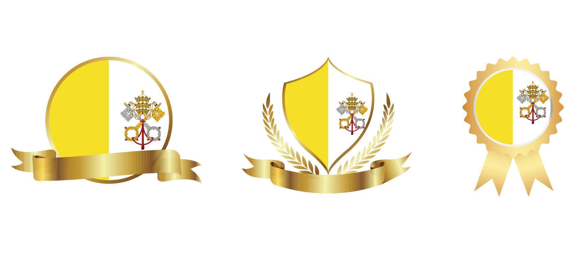 icono de la bandera de la Santa Sede de la Ciudad del Vaticano. conjunto de iconos web. colección de iconos plana. ilustración vectorial sencilla. vector
