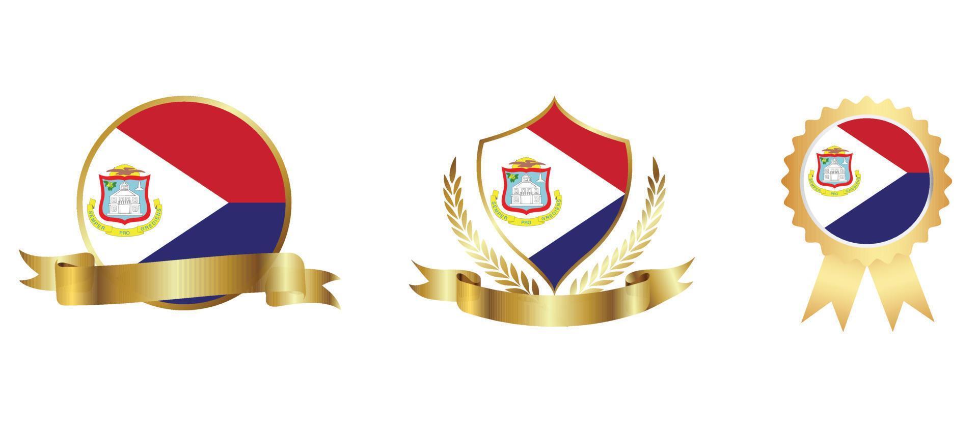 saint martin flag icon . web icon set . icons collection flat. Simple vector illustration.