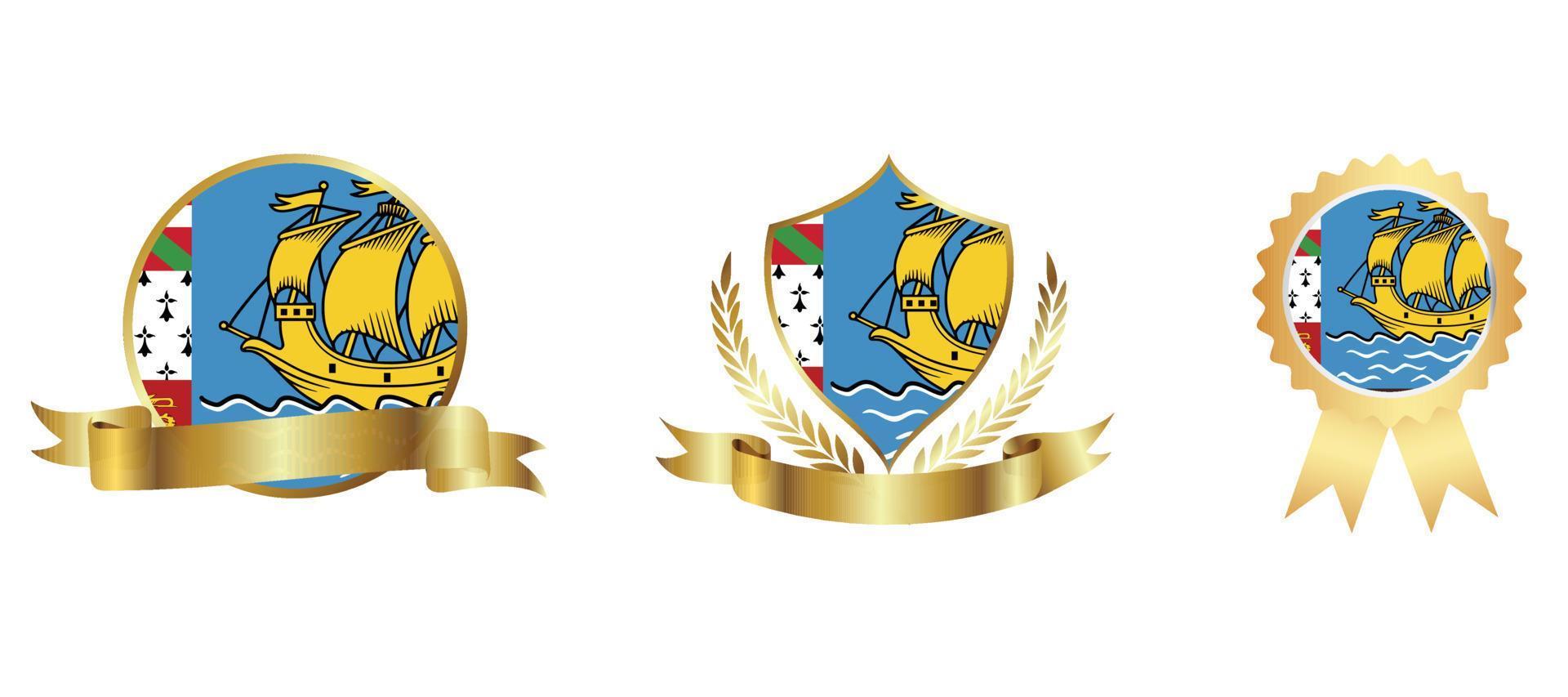 saint pierre and miquelon flag icon . web icon set . icons collection flat. Simple vector illustration.