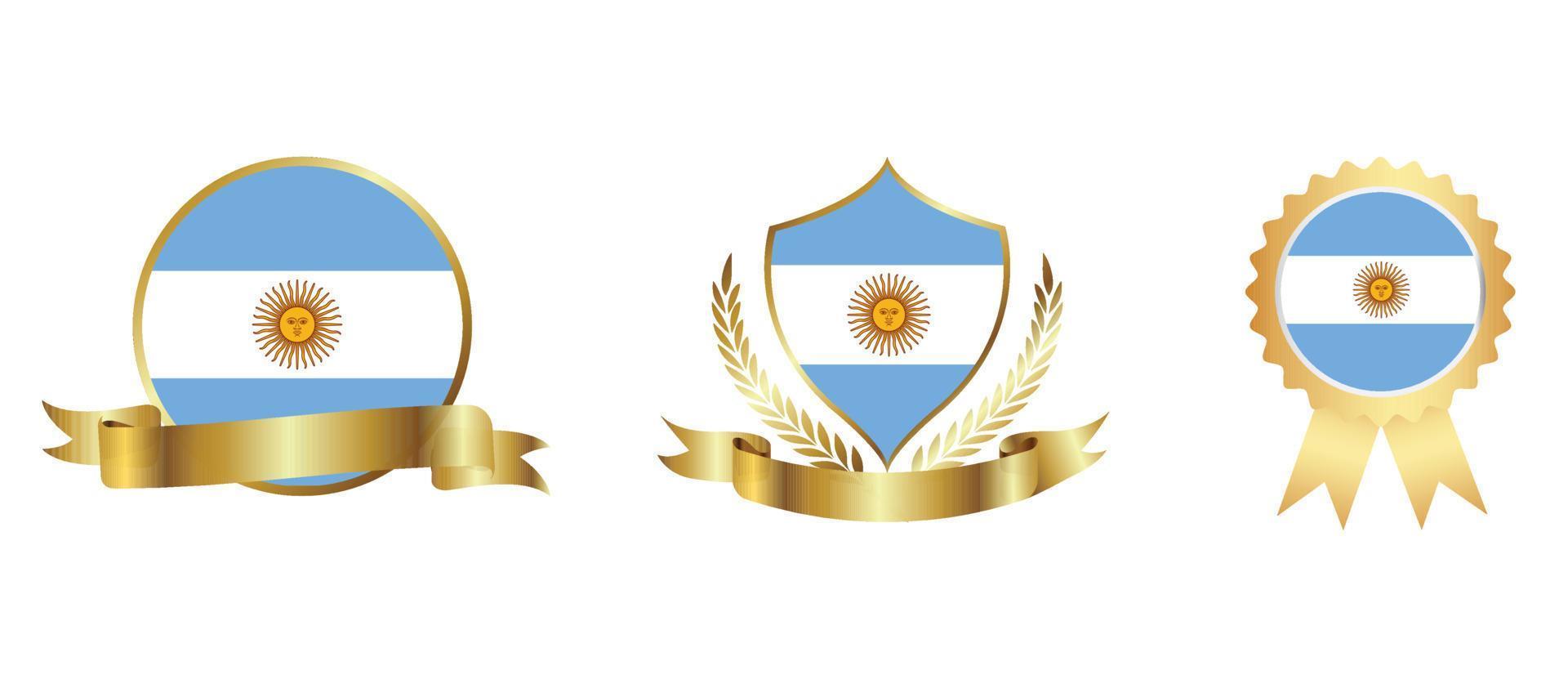 icono de la bandera argentina. conjunto de iconos web. colección de iconos plana. ilustración vectorial sencilla. vector