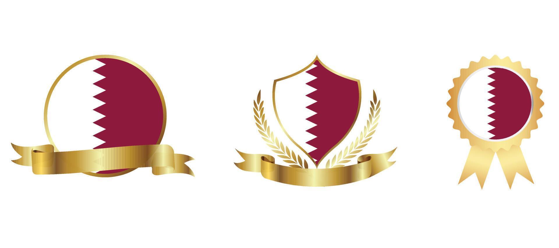 icono de la bandera de qatar. conjunto de iconos web. colección de iconos plana. ilustración vectorial sencilla. vector