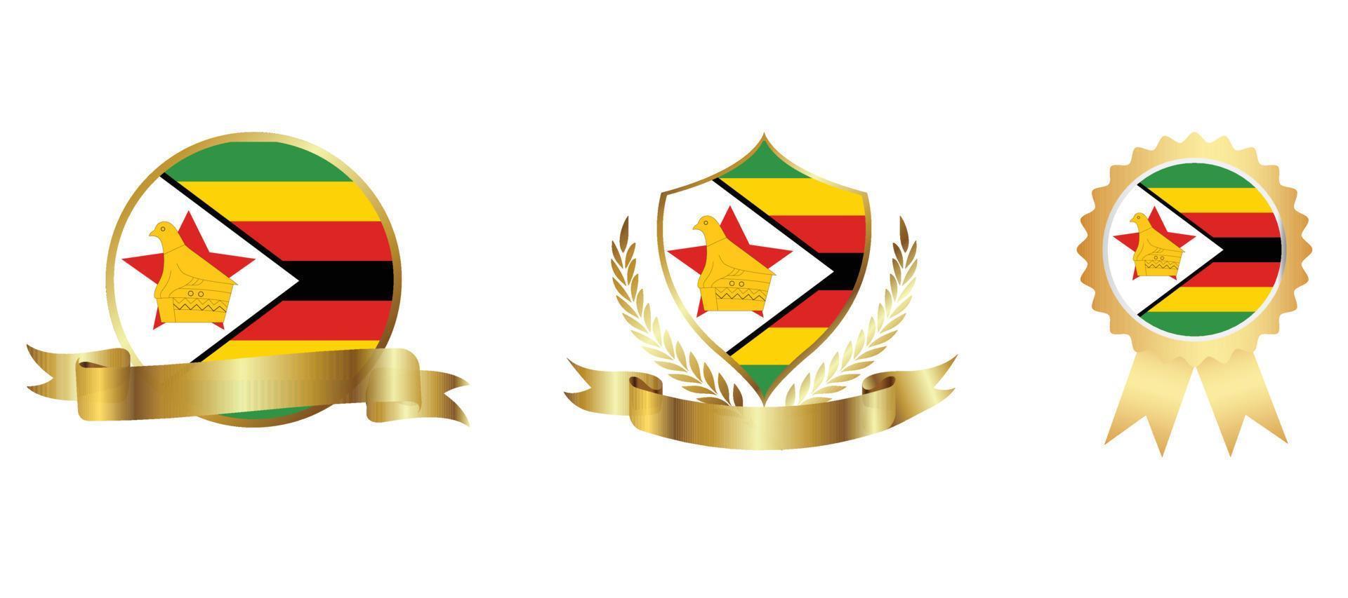 Zimbabwe flag icon . web icon set . icons collection flat. Simple vector illustration.