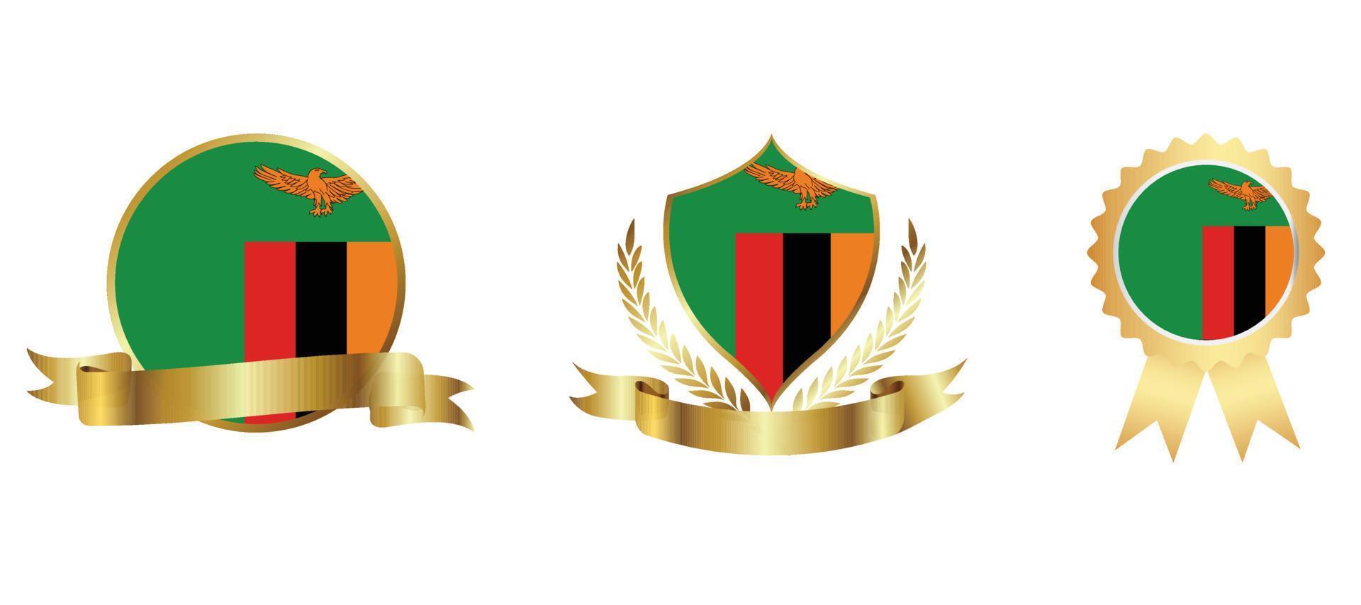 icono de la bandera de zambia. conjunto de iconos web. colección de iconos plana. ilustración vectorial sencilla. vector