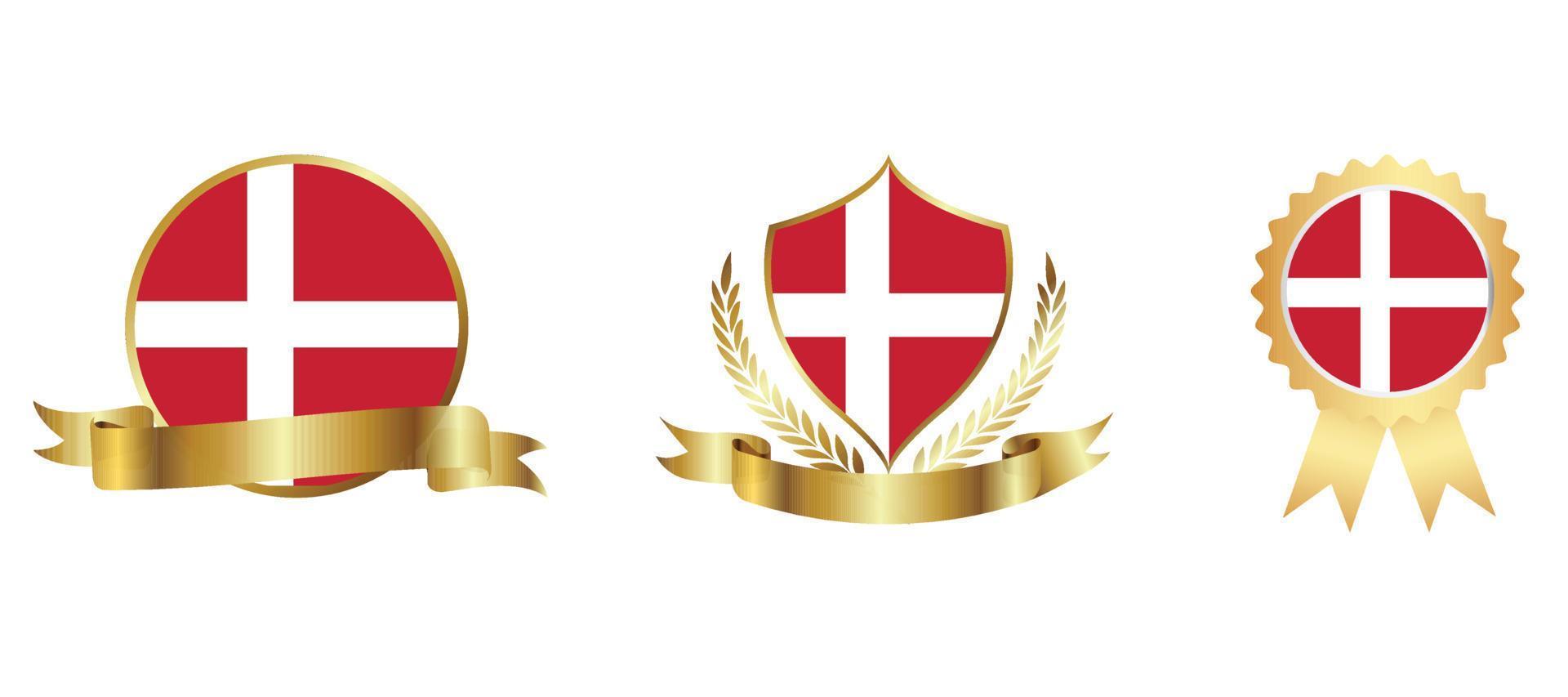 icono de la bandera de Dinamarca. conjunto de iconos web. colección de iconos plana. ilustración vectorial sencilla vector