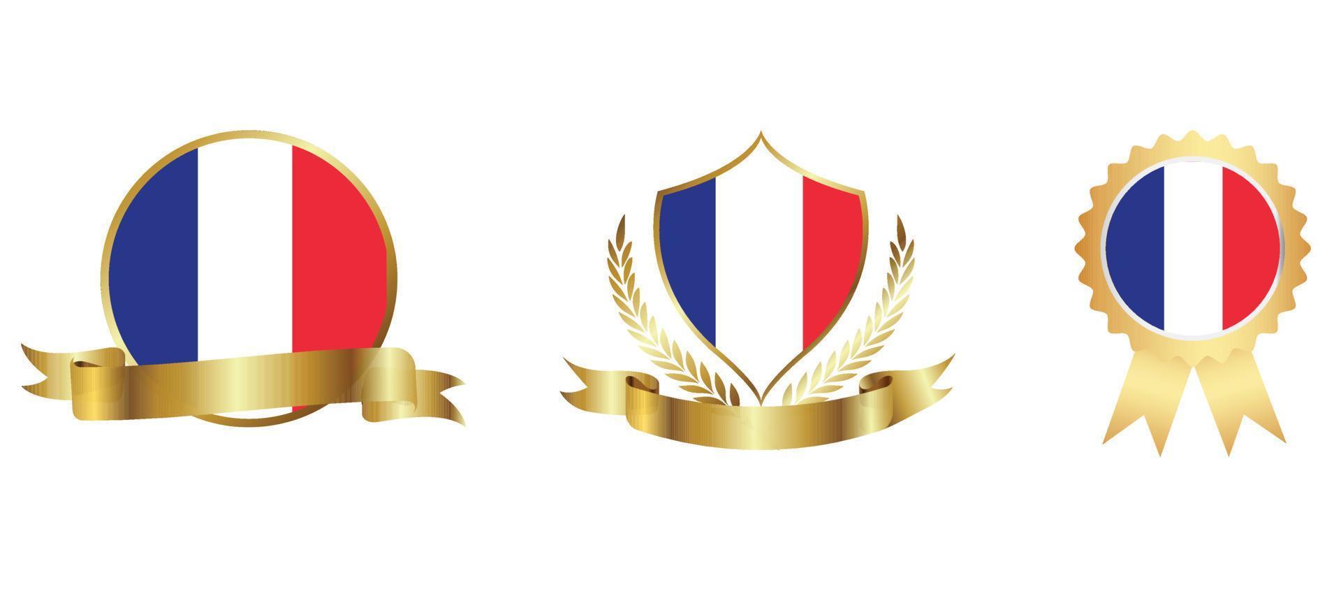 icono de la bandera de Francia. conjunto de iconos web. colección de iconos plana. ilustración vectorial sencilla. vector