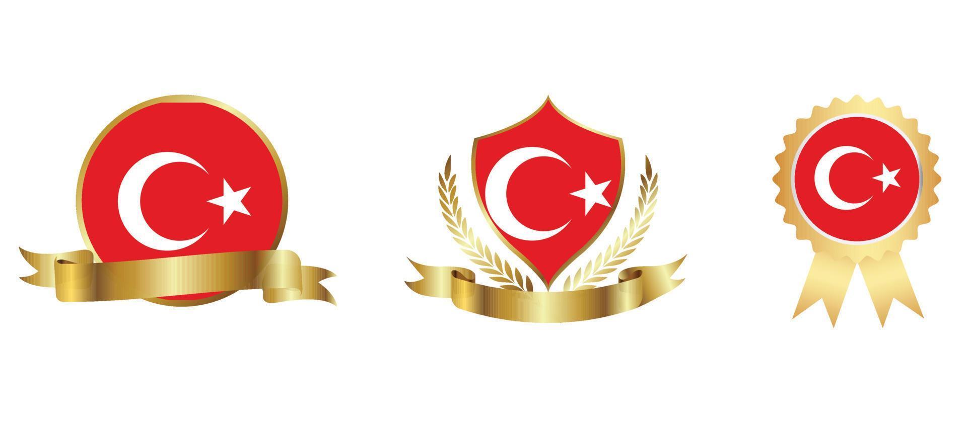 icono de la bandera de Turquía. conjunto de iconos web. colección de iconos plana. ilustración vectorial sencilla. vector