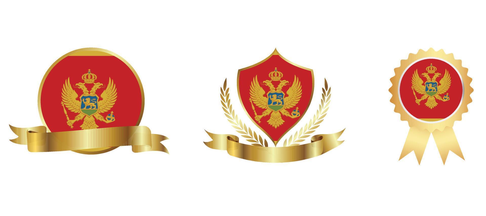 icono de la bandera de montenegro. conjunto de iconos web. colección de iconos plana. ilustración vectorial sencilla. vector