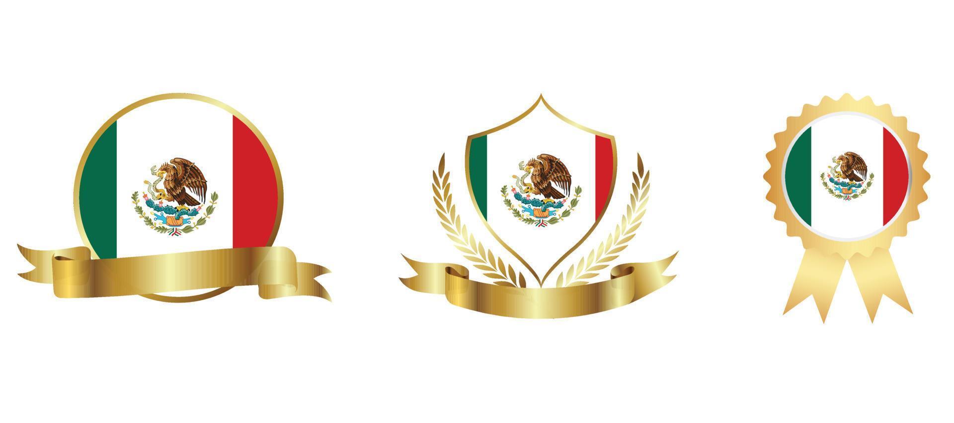 icono de la bandera de México. conjunto de iconos web. colección de iconos plana. ilustración vectorial sencilla. vector