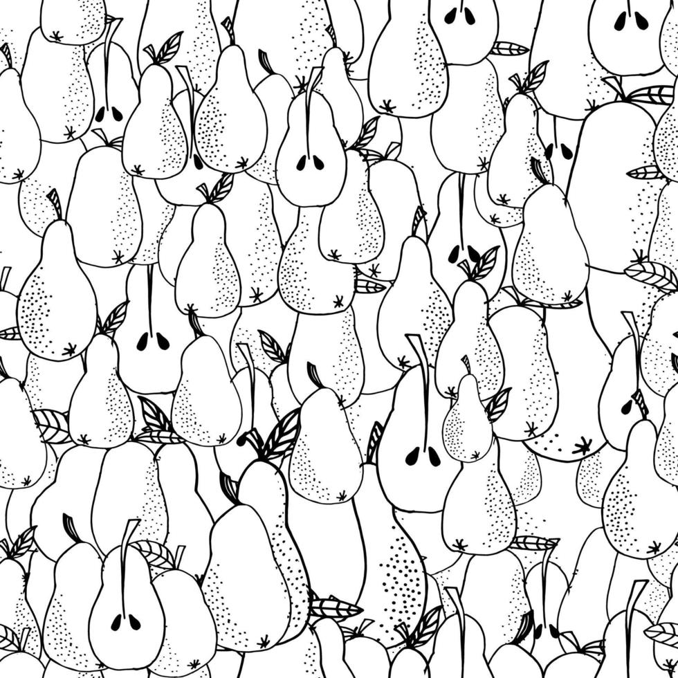 Vector seamless pattern. Hand drawn pears. Natural background. For fabrics, invitations, blog, post, social media, book covers, wrapping paper. Fruits background. Backdrop for food shops social media