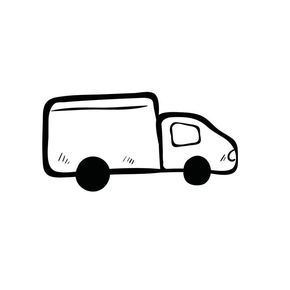 loading truck box doodle art vector