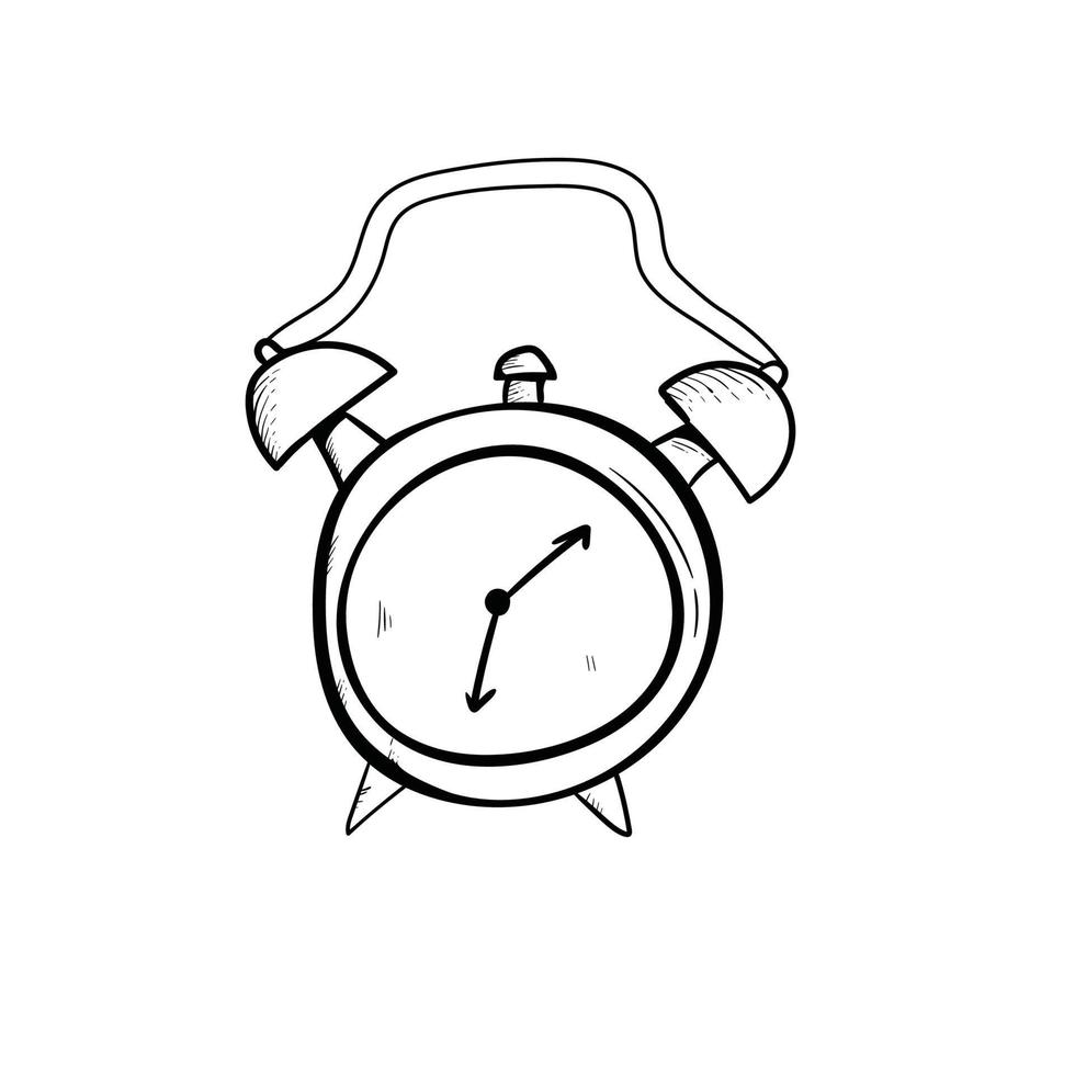 alarm clock doodle art vector