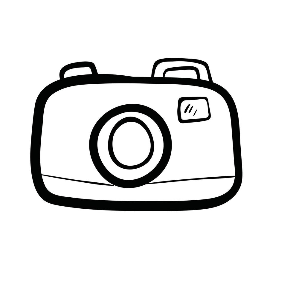 pocket camera doodle art vector