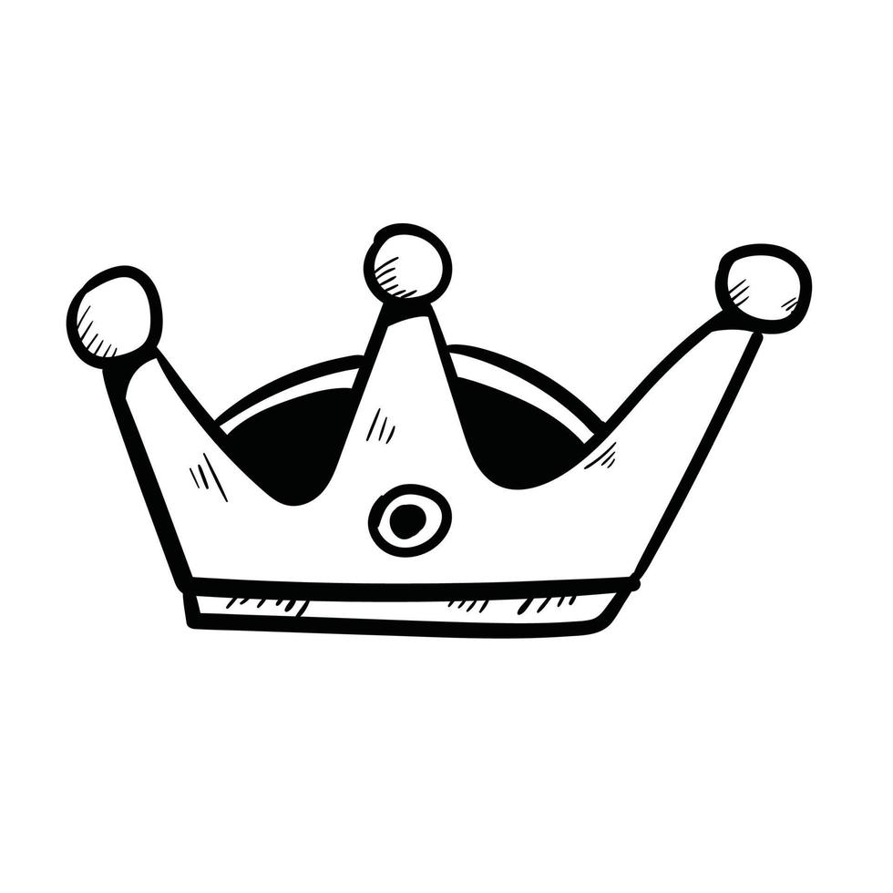 crown doodle king art vector