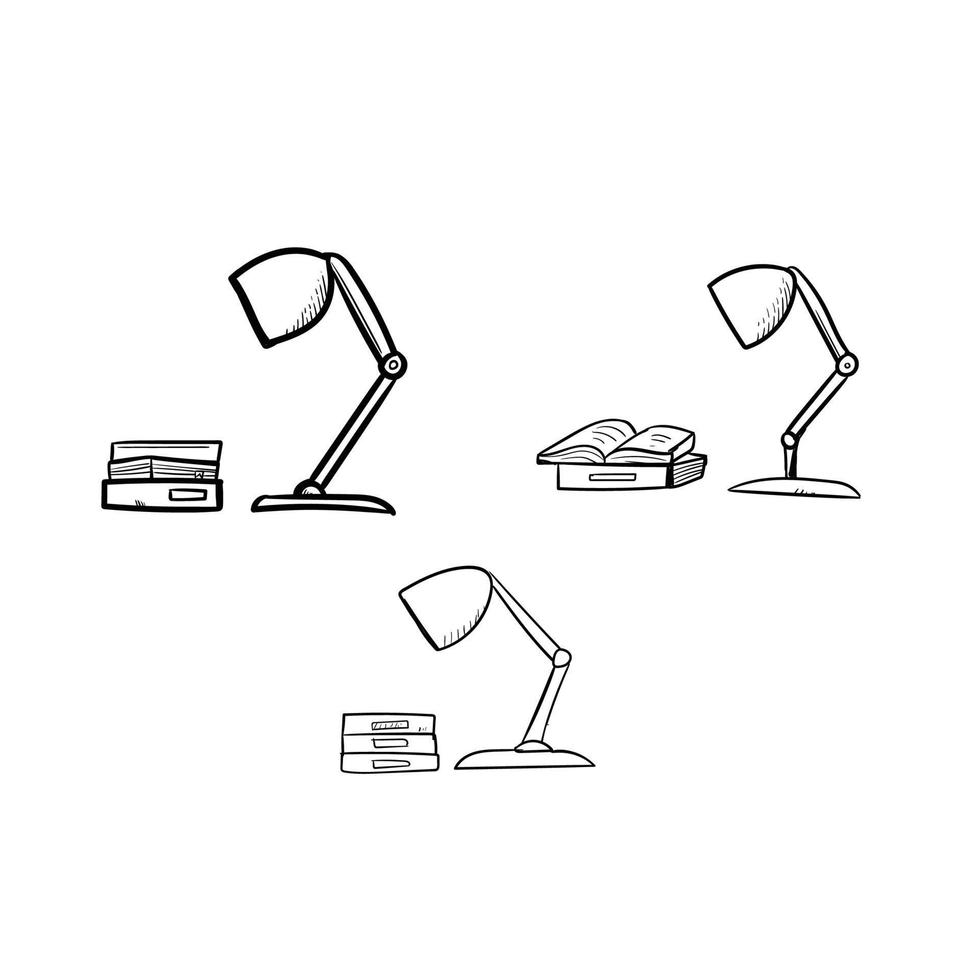 study lamp doodle art vector