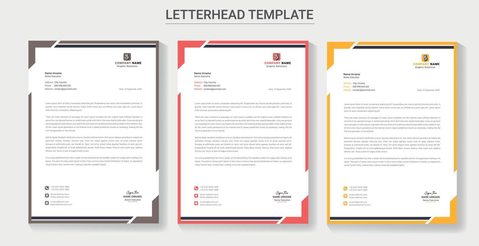 Modern Business Professional Letterhead Design Design vector