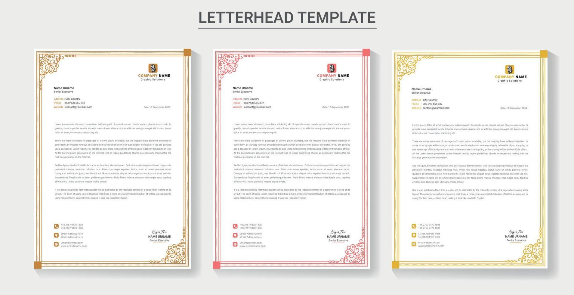 Creative Modern Business Letterhead Design vector