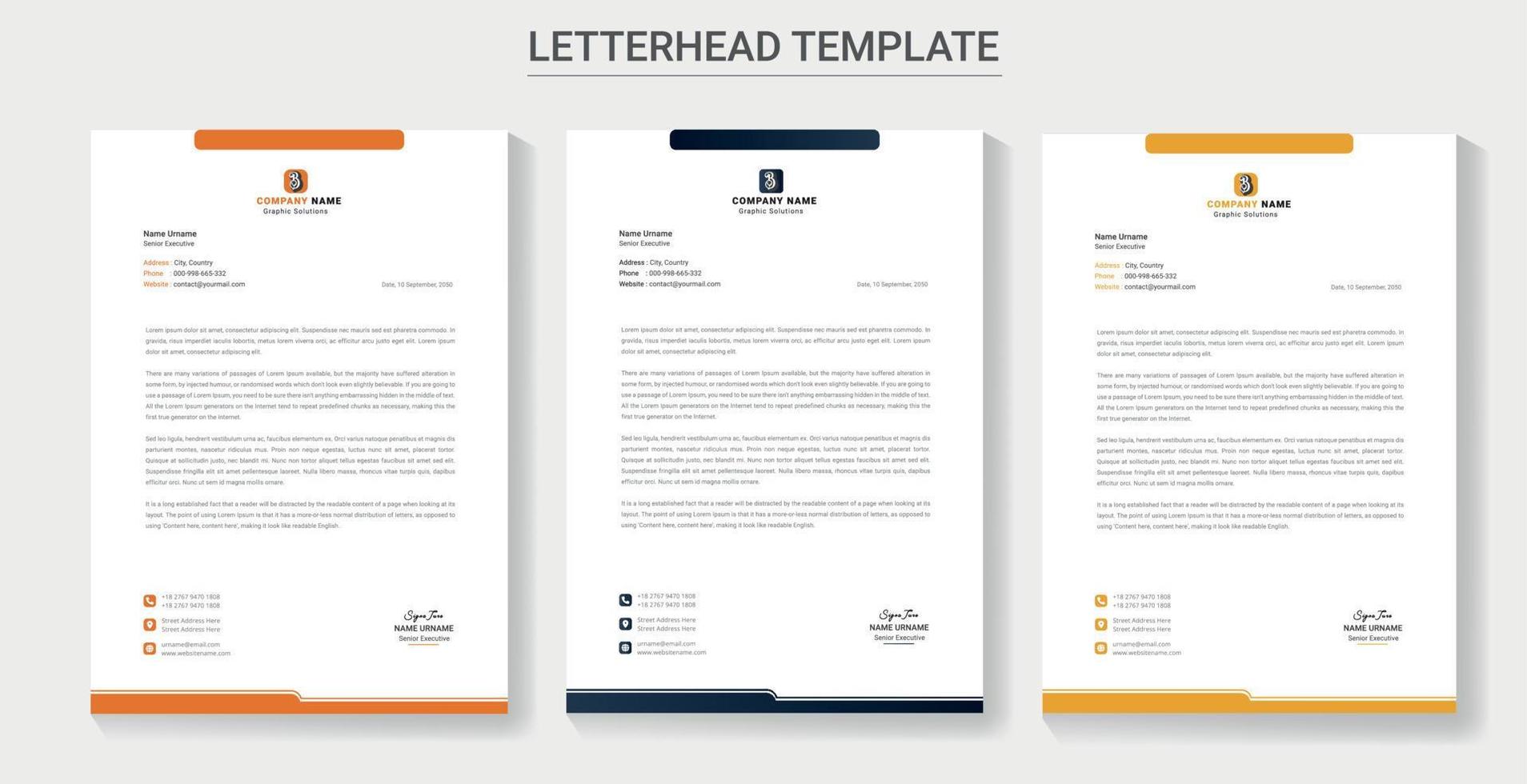 Modern Clean Letterhead Design Business Template vector