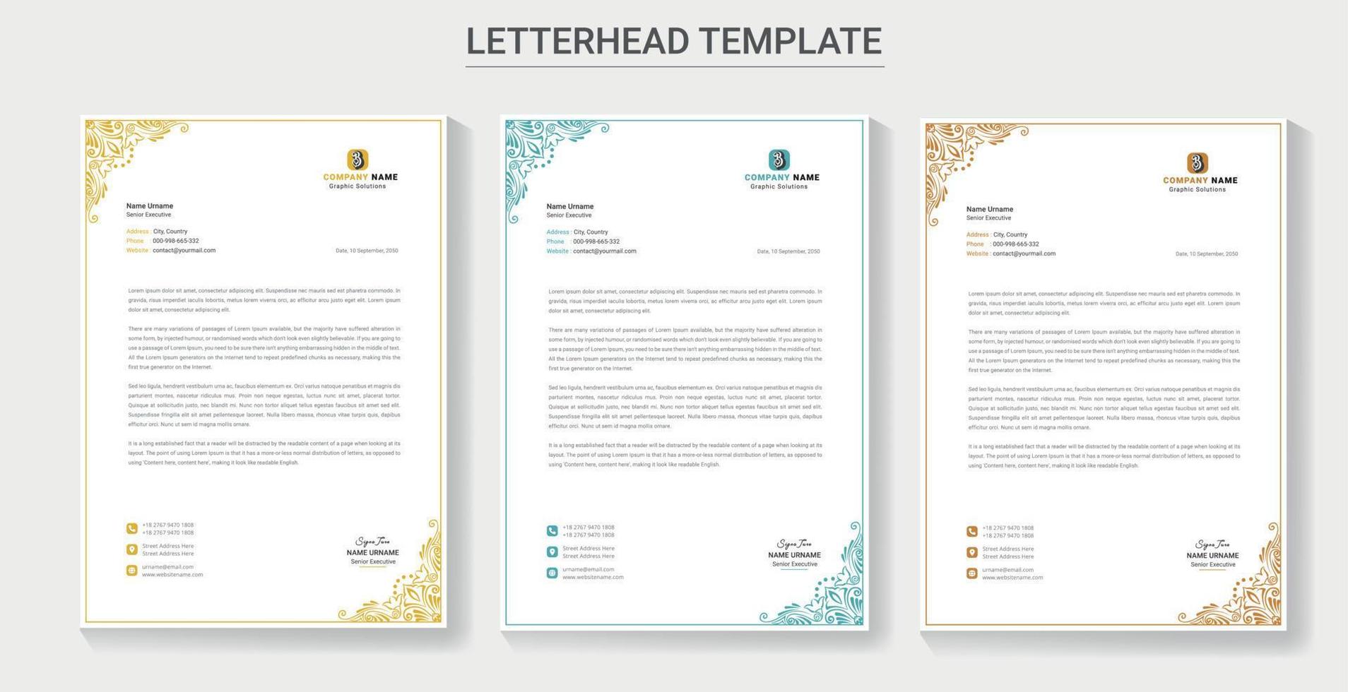 Modern Business Professional Letterhead Design Design vector