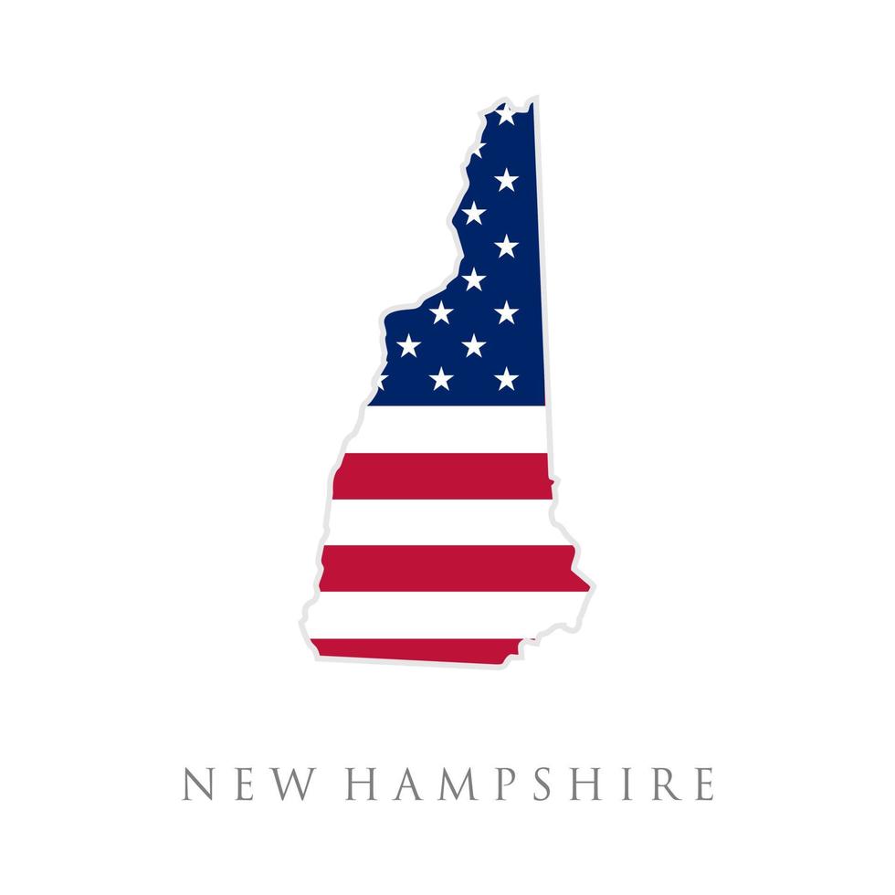 forma del mapa del estado de new hampshire con bandera americana. ilustración vectorial se puede usar para el día de la independencia de los estados unidos de américa, el nacionalismo y la ilustración del patriotismo. diseño de la bandera de estados unidos vector