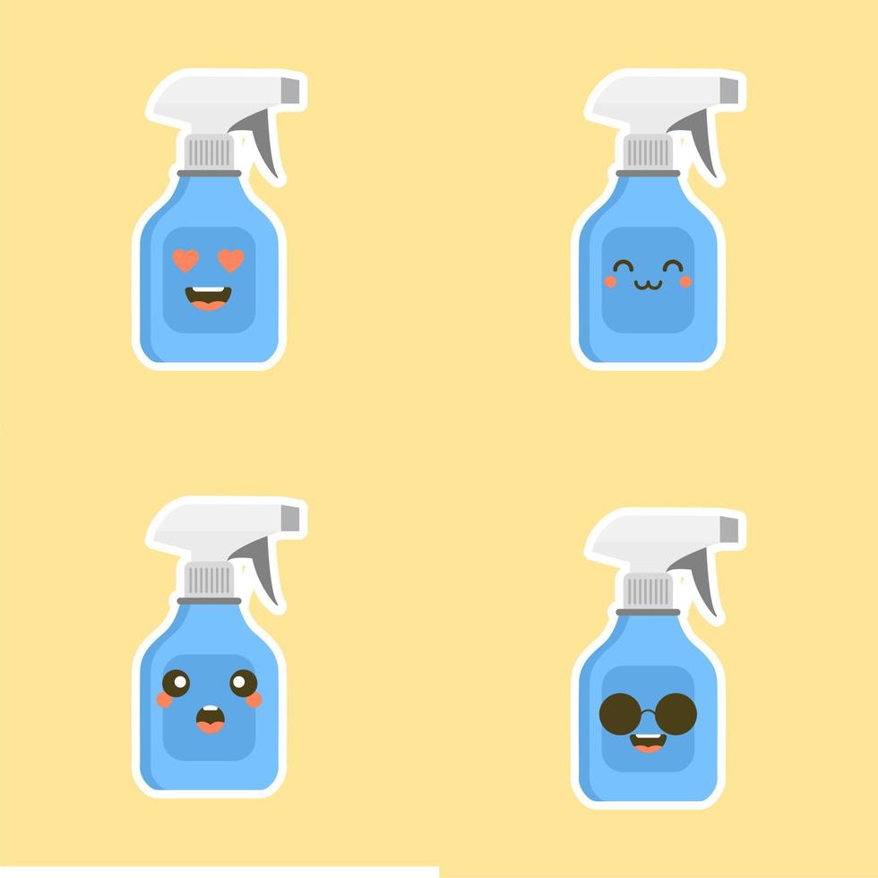 spray bottle cartoon. cute and kawaii spray bottle. antiseptic bottle. Vector cartoon character illustration icon design.Isolated on white background