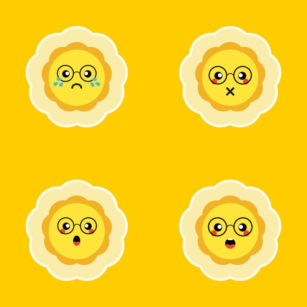 sun flower set flat style vector illustration. Collection of difference emoticon icon of sunflower on the white background vector illustration. editable orange icons for web and mobile.